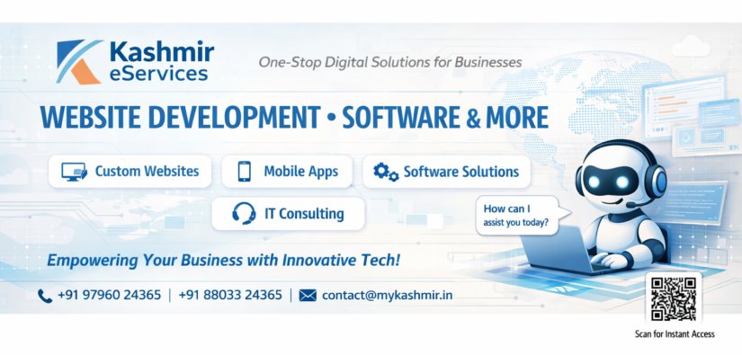 Kashmir eServices: One-Stop Digital Solutions for Businesses in Kashmir | Website Development, Software & More